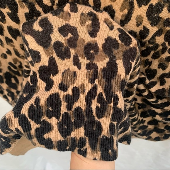 Halogen Linen Blend Leopard Print Cardigan Mobwife Animal Print Size Large - Picture 5 of 7